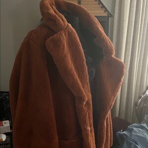 Women's Brown Faux Fur Coat